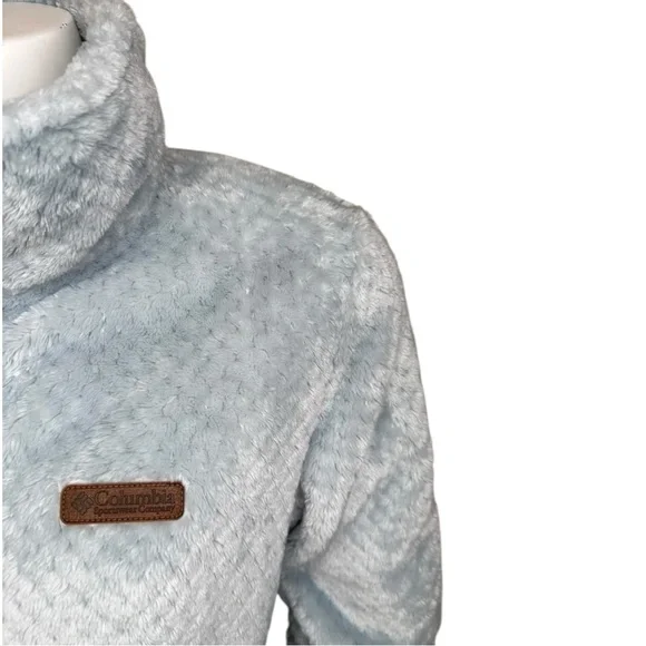 Columbia Fire Side II Textured Fleece Jacket L Full Zip Cloud Gray - Picture 6 of 9
